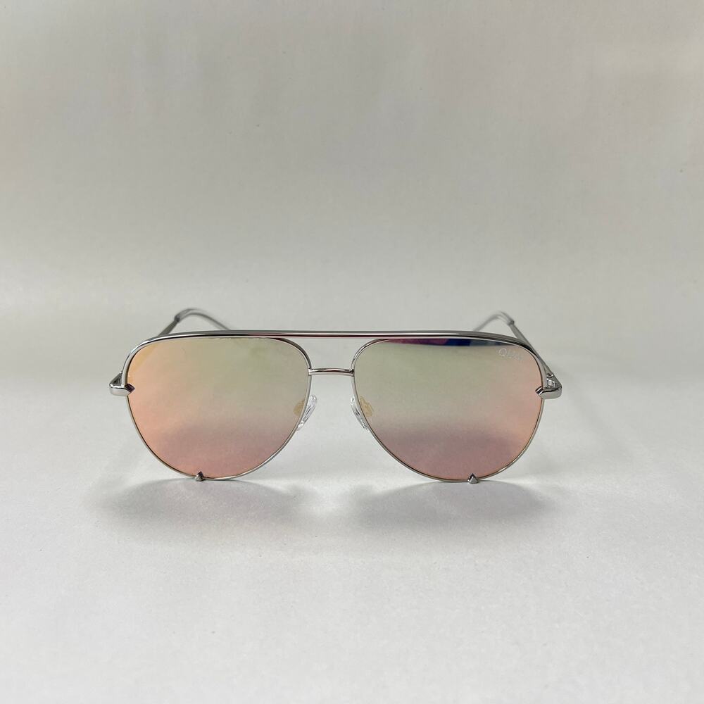 Quay Australia High Key Sunglasses Silver Gold Mirrored